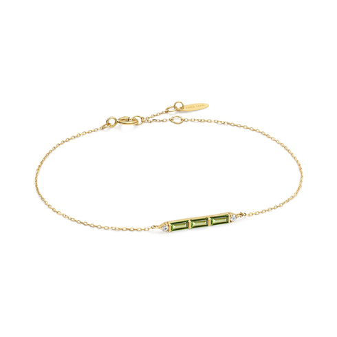 14kt Gold Tourmaline and White Sapphire Bar Bracelet